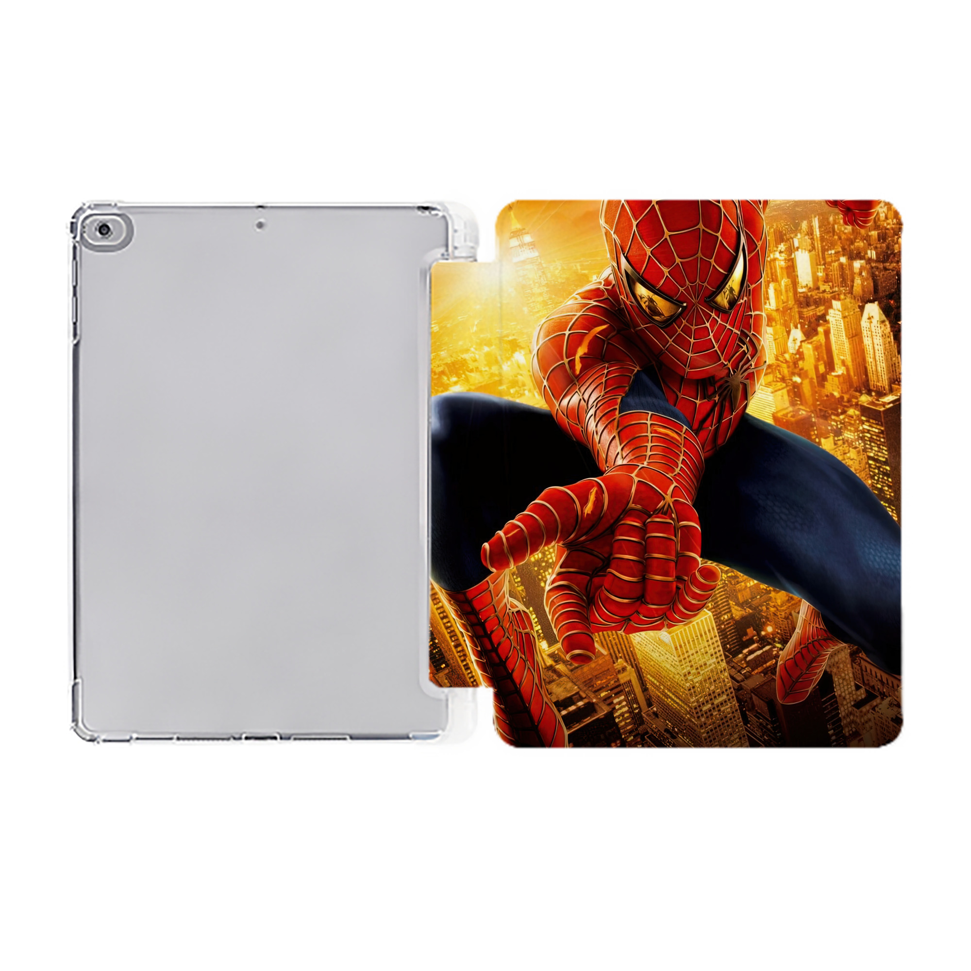 （画像用） Spider Man スパイダーマン IPad ケース ペン収納付き 三つ折りスタンド PUレザー×シリコン 対応機種9.5/10.5/10.9インチ